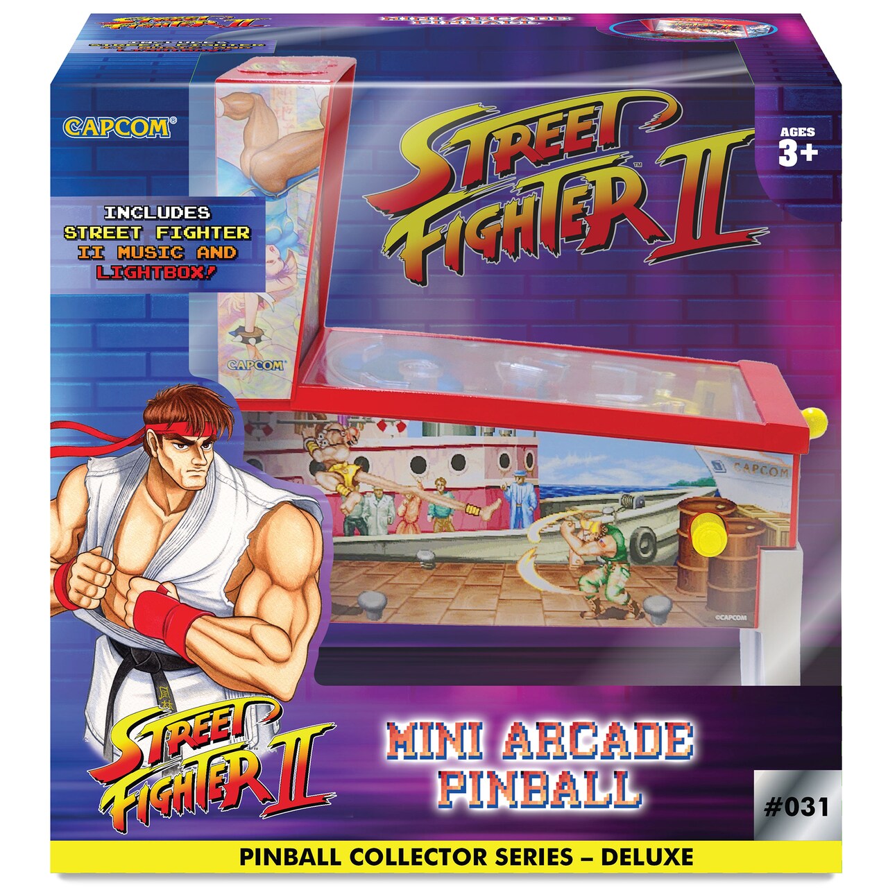 Street Fighter II: Mini Arcade Pinball - Collector Series, Lights & Sounds, Classic Tabletop Game, Skill Shot Challenges, Licensed Toy, Adults-Kids 3+